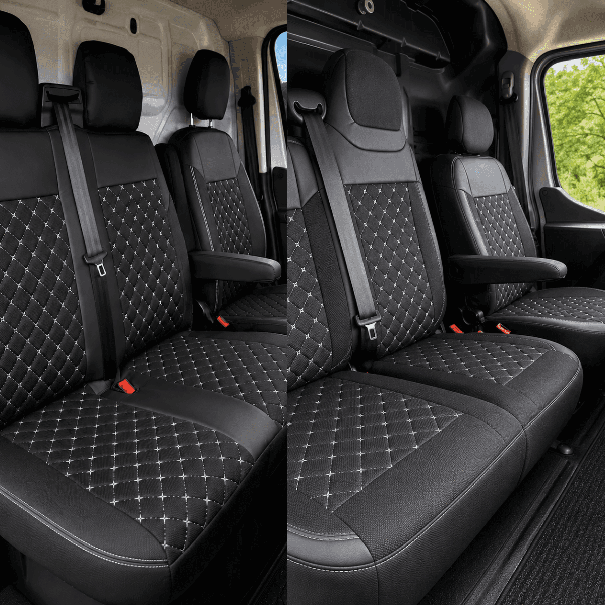 Black with white stitching