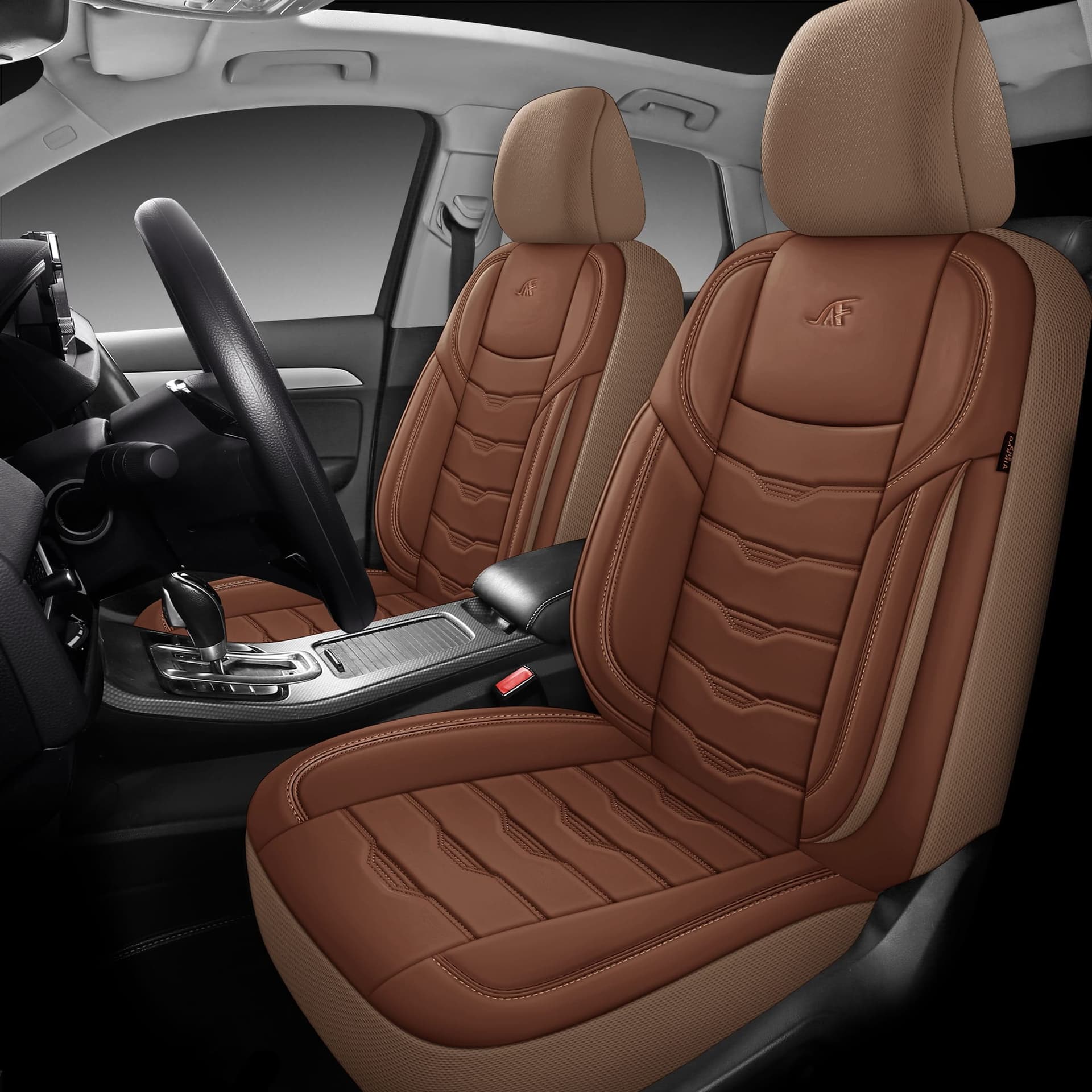 Brown faux leather