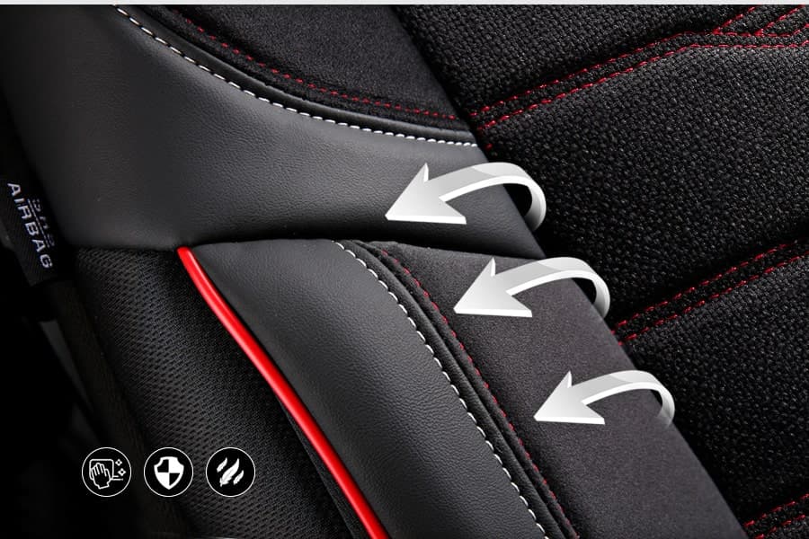 Car seat covers for Jeep Compass 1 | Complete set of front seats | AID Series 6