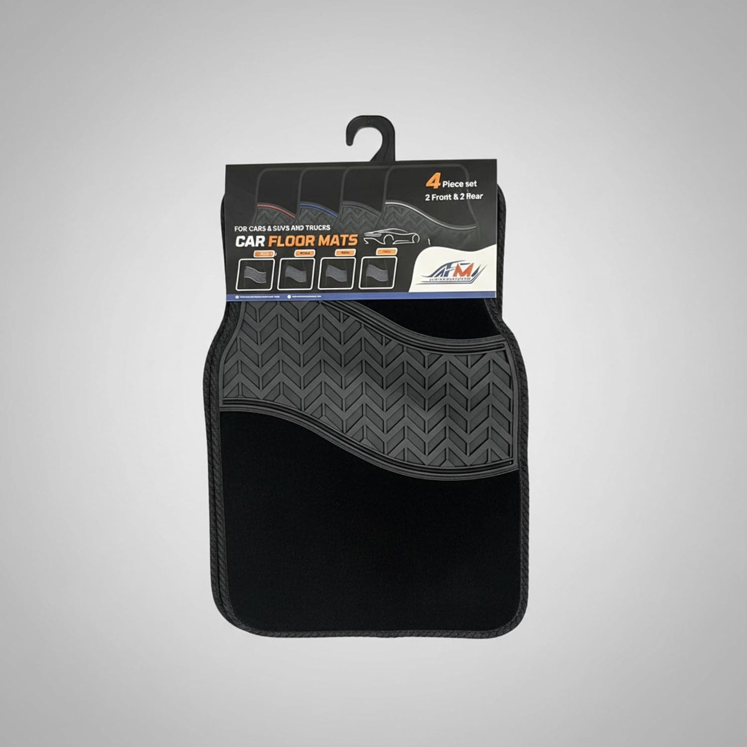 Fabric car mats with rubber insert – set of 4 | T Series 7