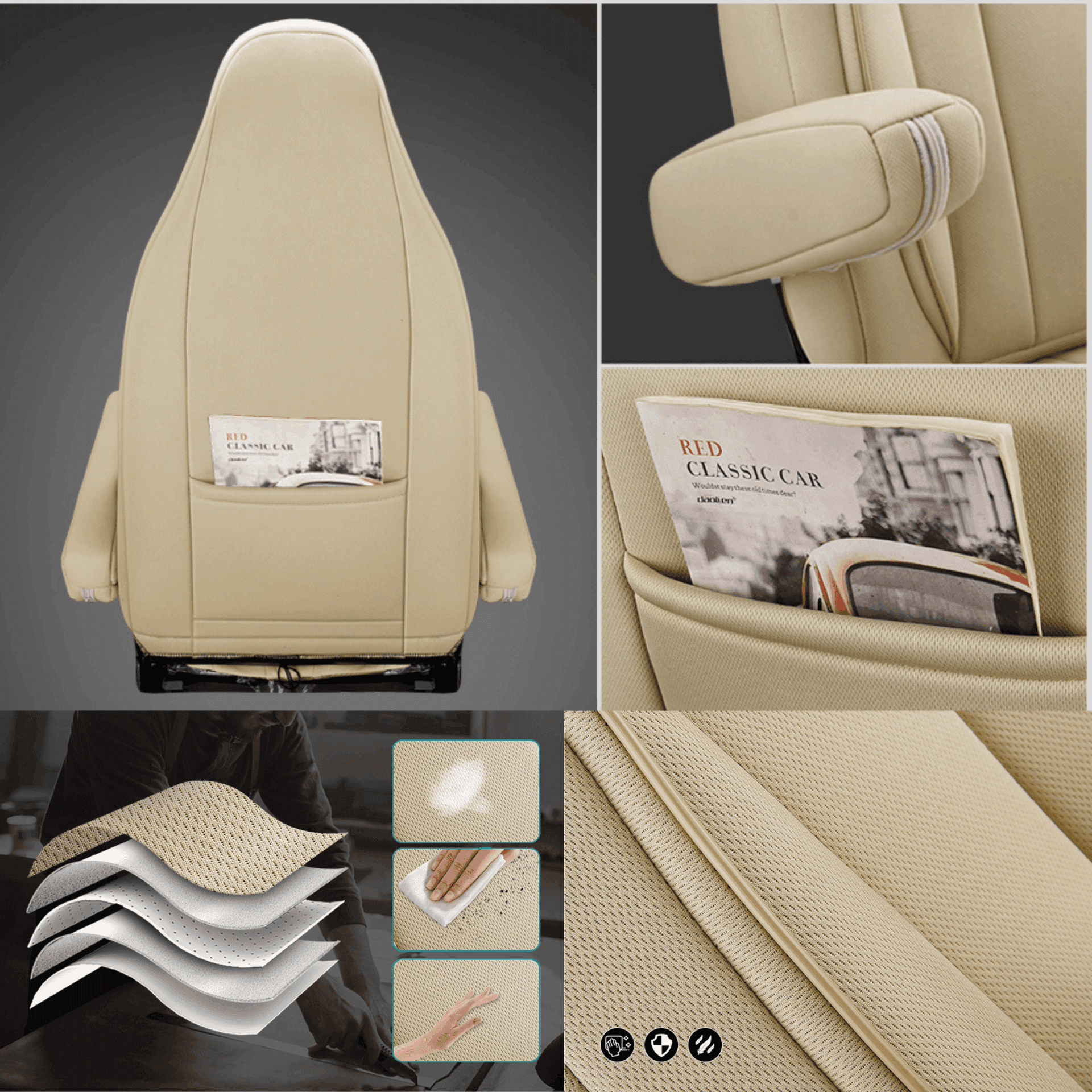 Camper stoelhoezen voor OEM Comfort/Captain | Met armleuning hoezen | Set van 2 | CIM2 Serie