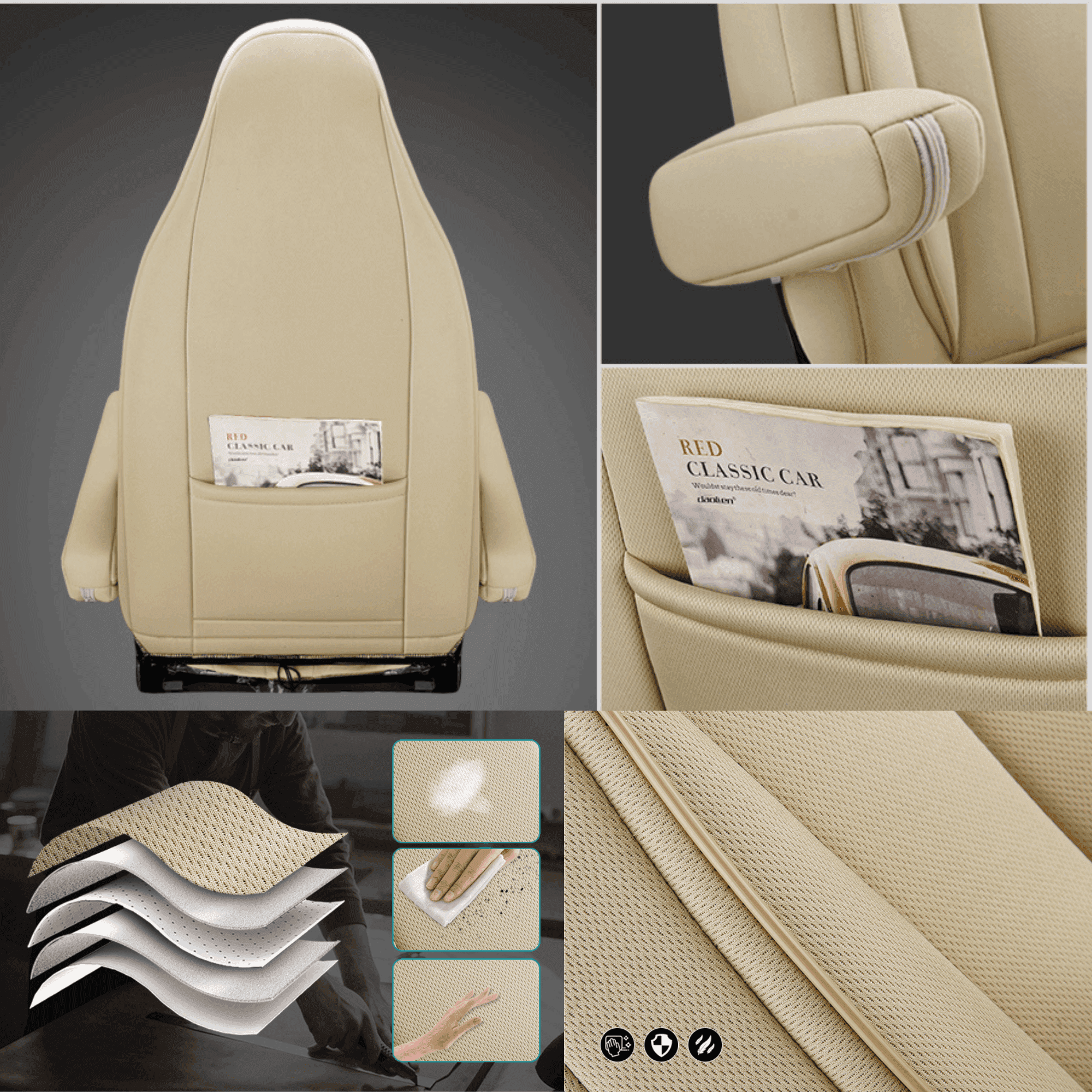 Camper stoelhoezen voor Pilote V660 | Met armleuning hoezen | Set van 2 | CIM2 Serie