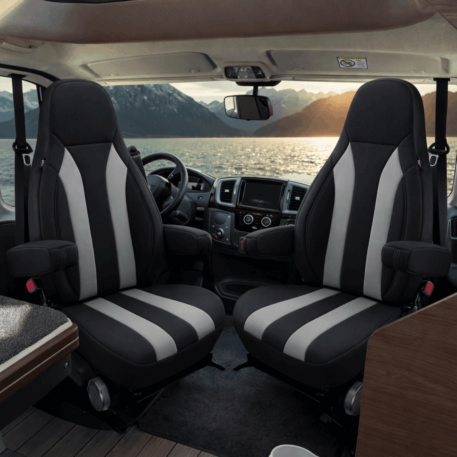 Camper stoelhoezen voor OEM Comfort/Captain | Met armleuning hoezen | Set van 2 | CIM2 Serie
