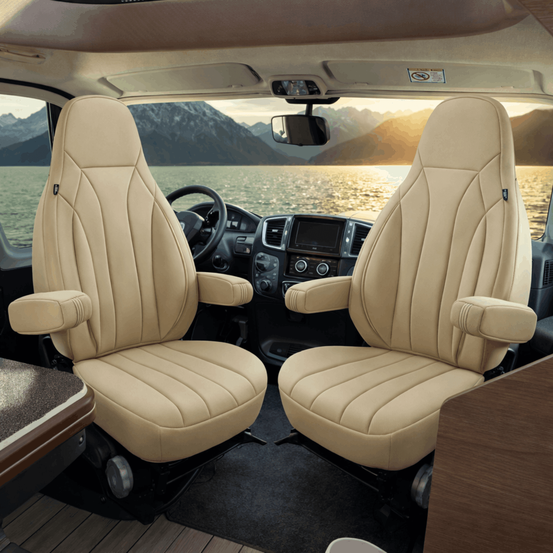 Camper stoelhoezen voor OEM Comfort/Captain | Met armleuning hoezen | Set van 2 | CIM2 Serie