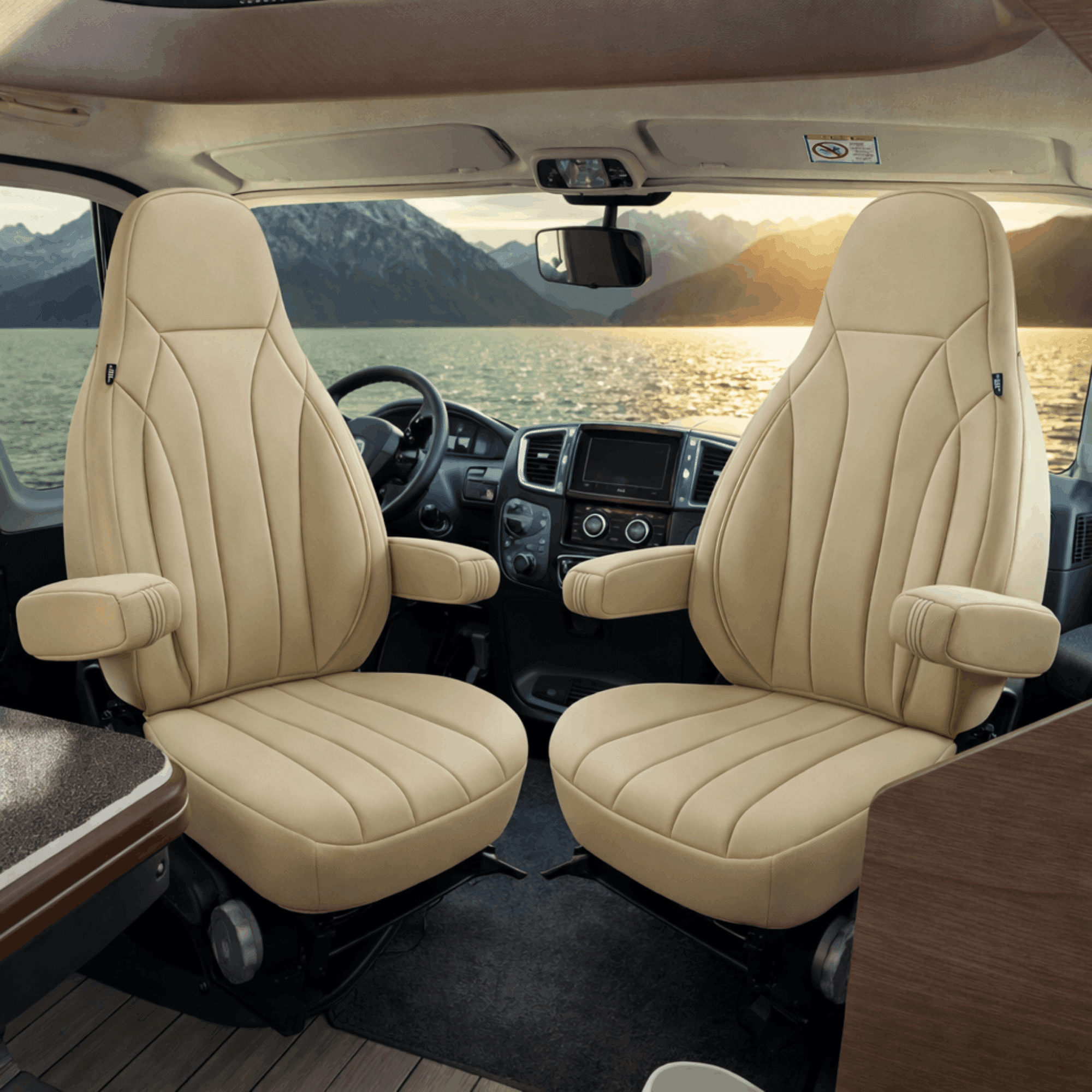 Camper stoelhoezen voor Pilote V660 | Met armleuning hoezen | Set van 2 | CIM2 Serie
