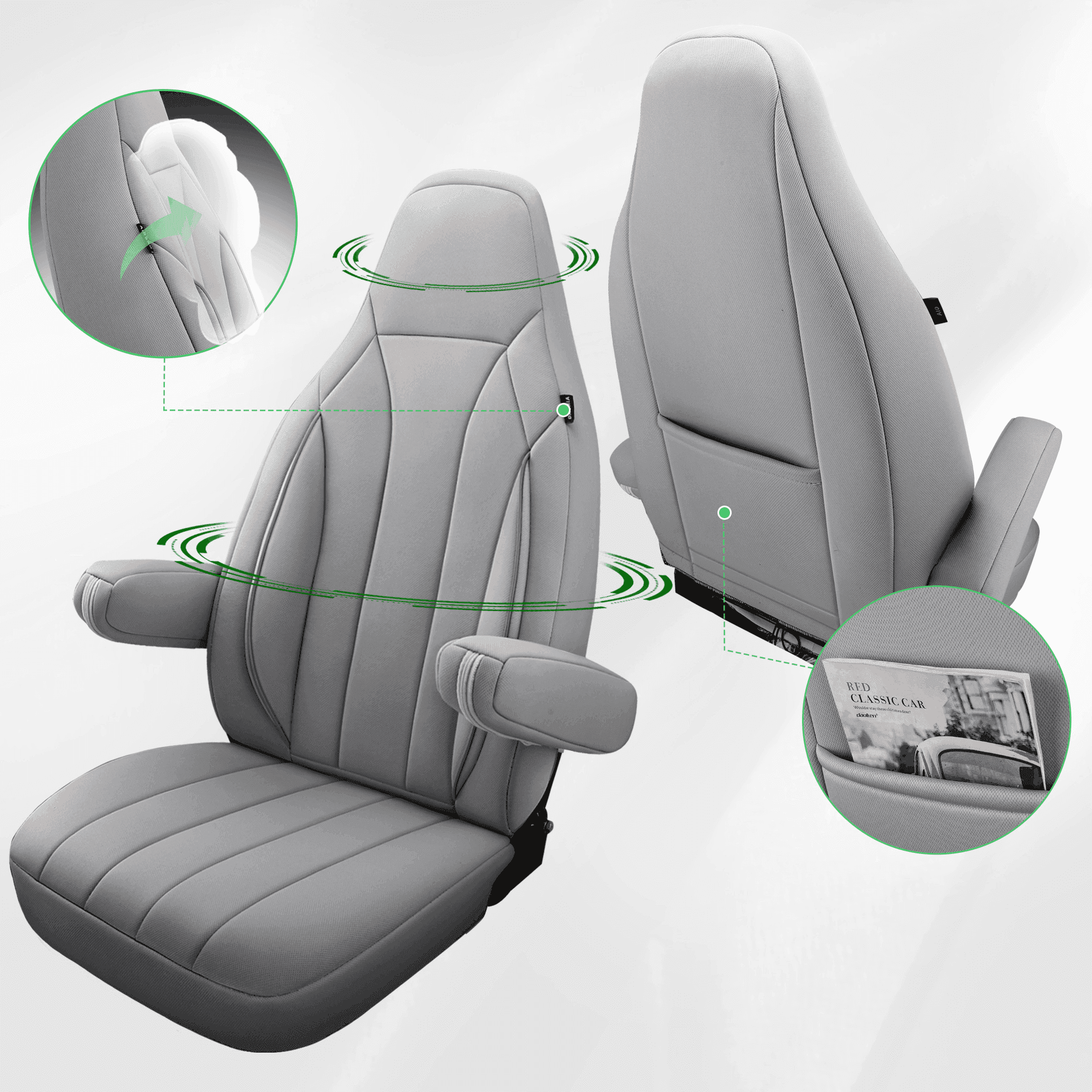 Camper stoelhoezen voor Pilote V660 | Met armleuning hoezen | Set van 2 | CIM2 Serie
