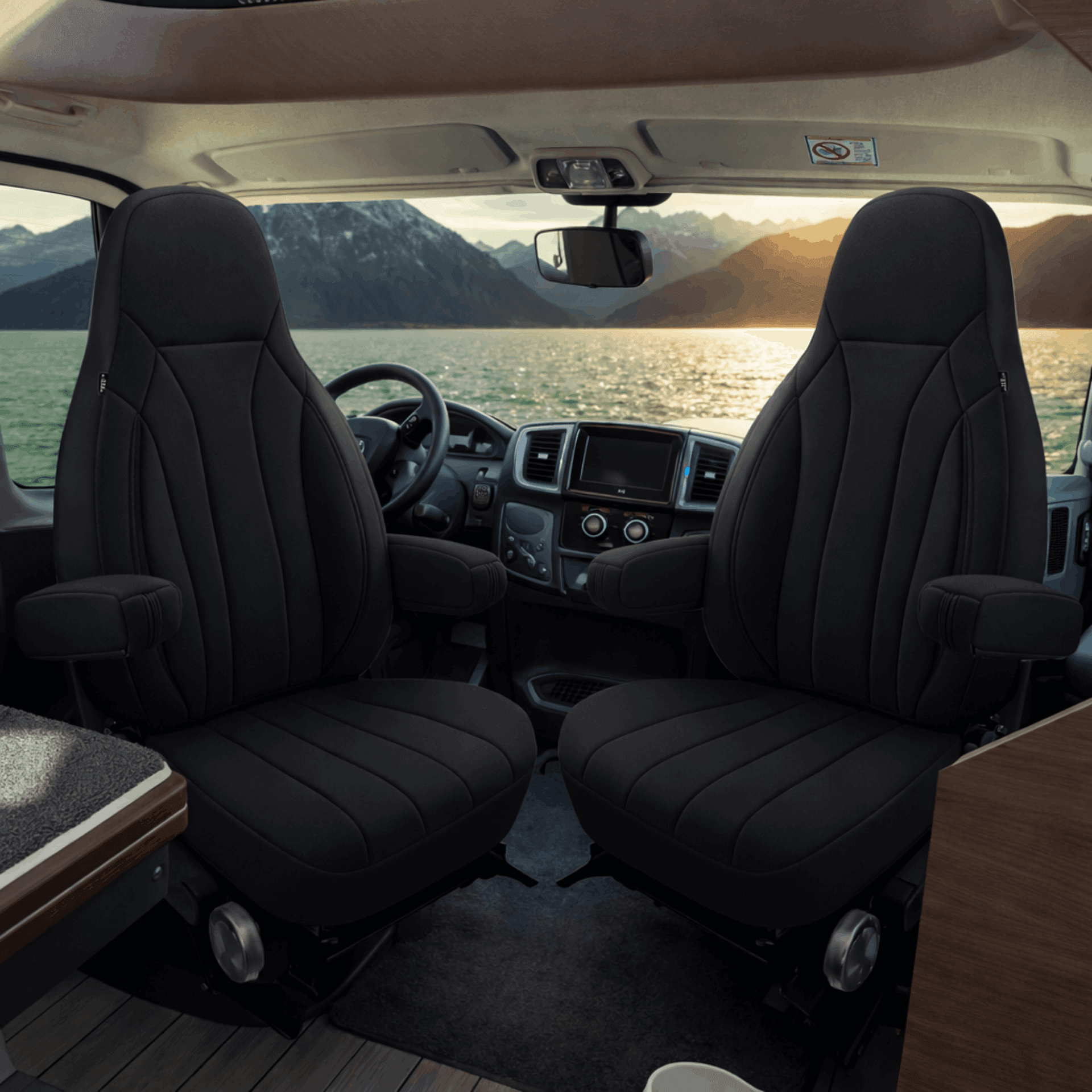 Camper stoelhoezen voor OEM Comfort/Captain | Met armleuning hoezen | Set van 2 | CIM2 Serie