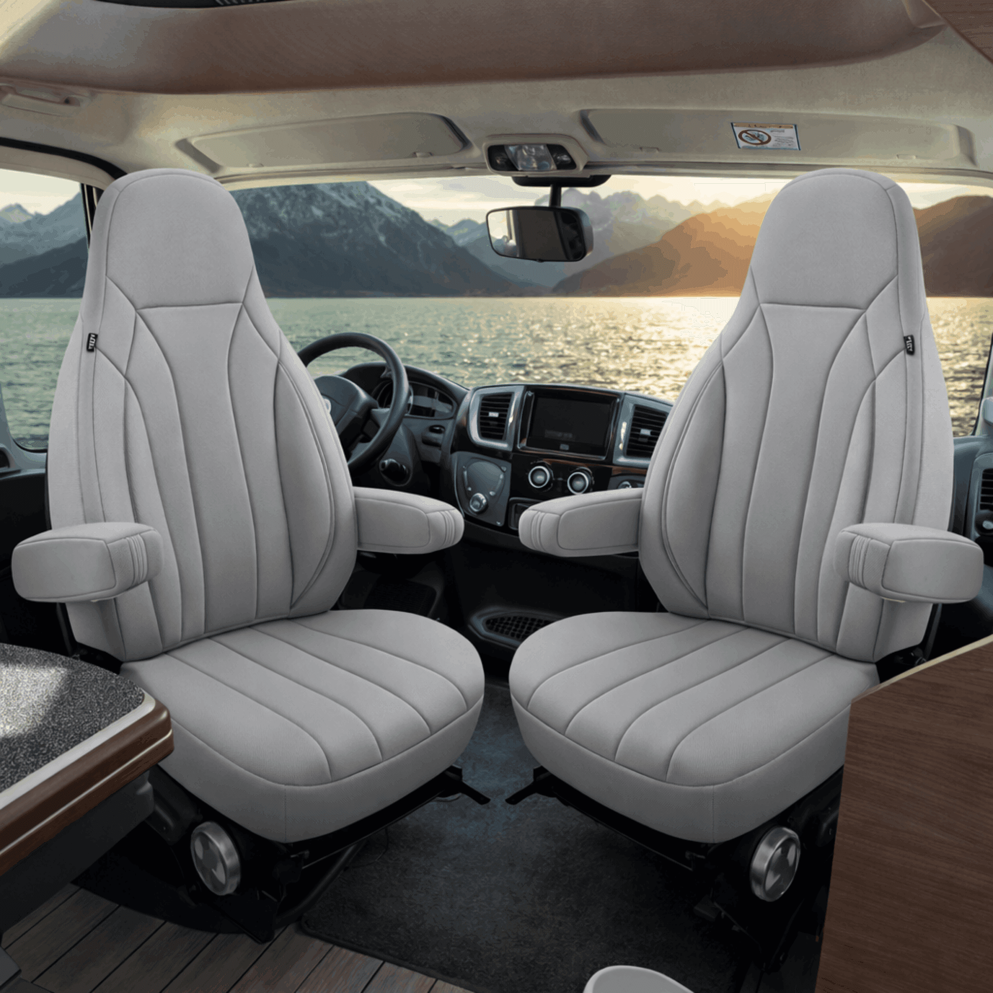 Camper stoelhoezen voor Pilote V660 | Met armleuning hoezen | Set van 2 | CIM2 Serie