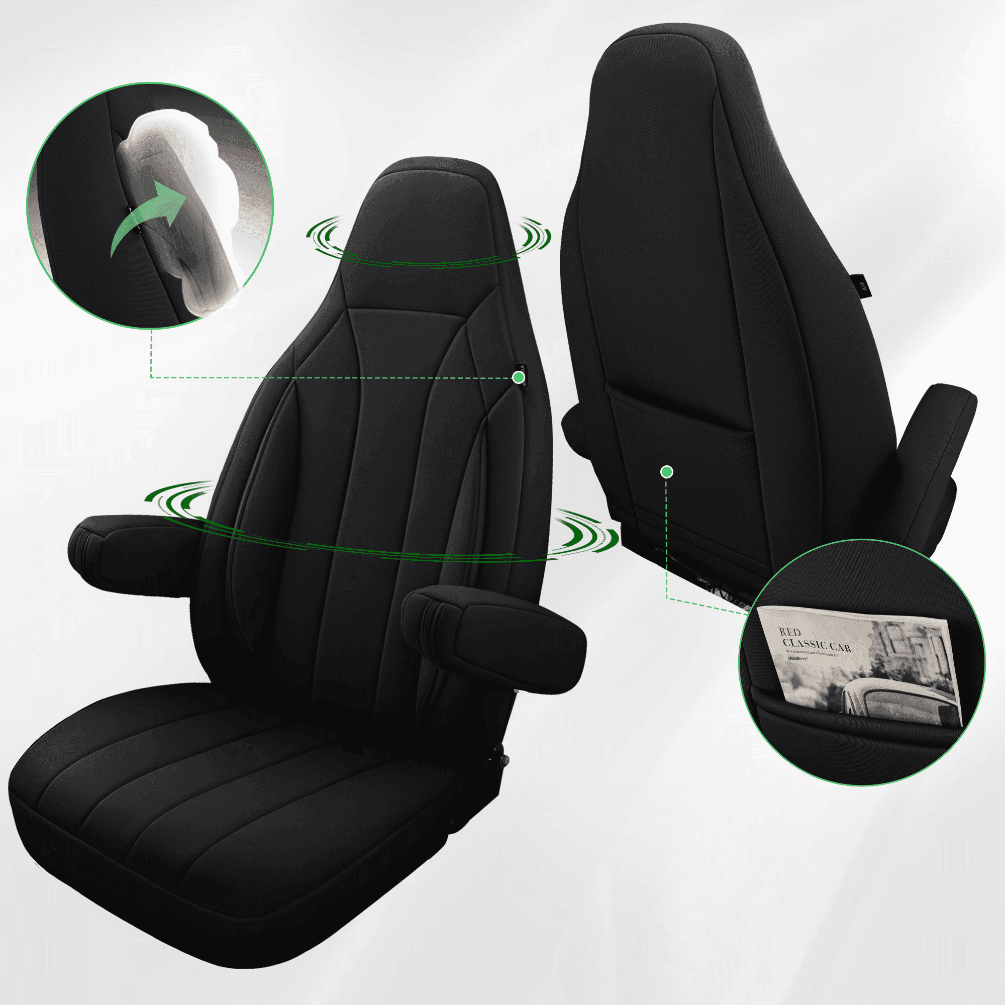 Camper stoelhoezen voor Pilote V660 | Met armleuning hoezen | Set van 2 | CIM2 Serie