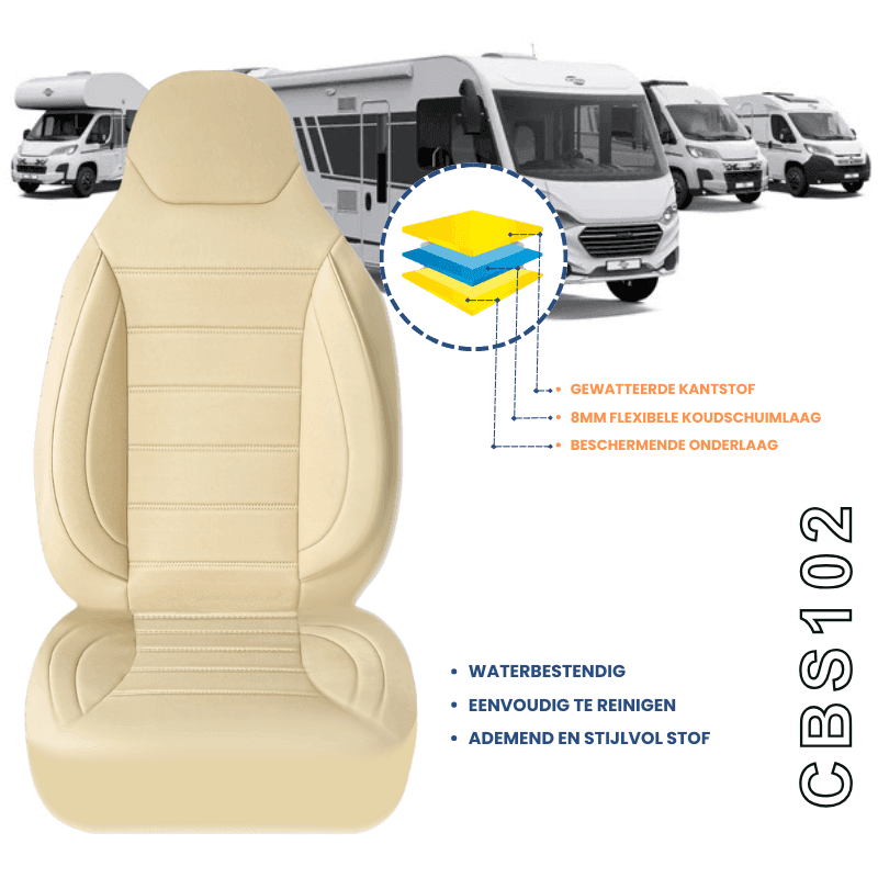 Camper seat covers for Fiat Ducato X250 | With armrest covers | Set of 2 | CBS Series 7