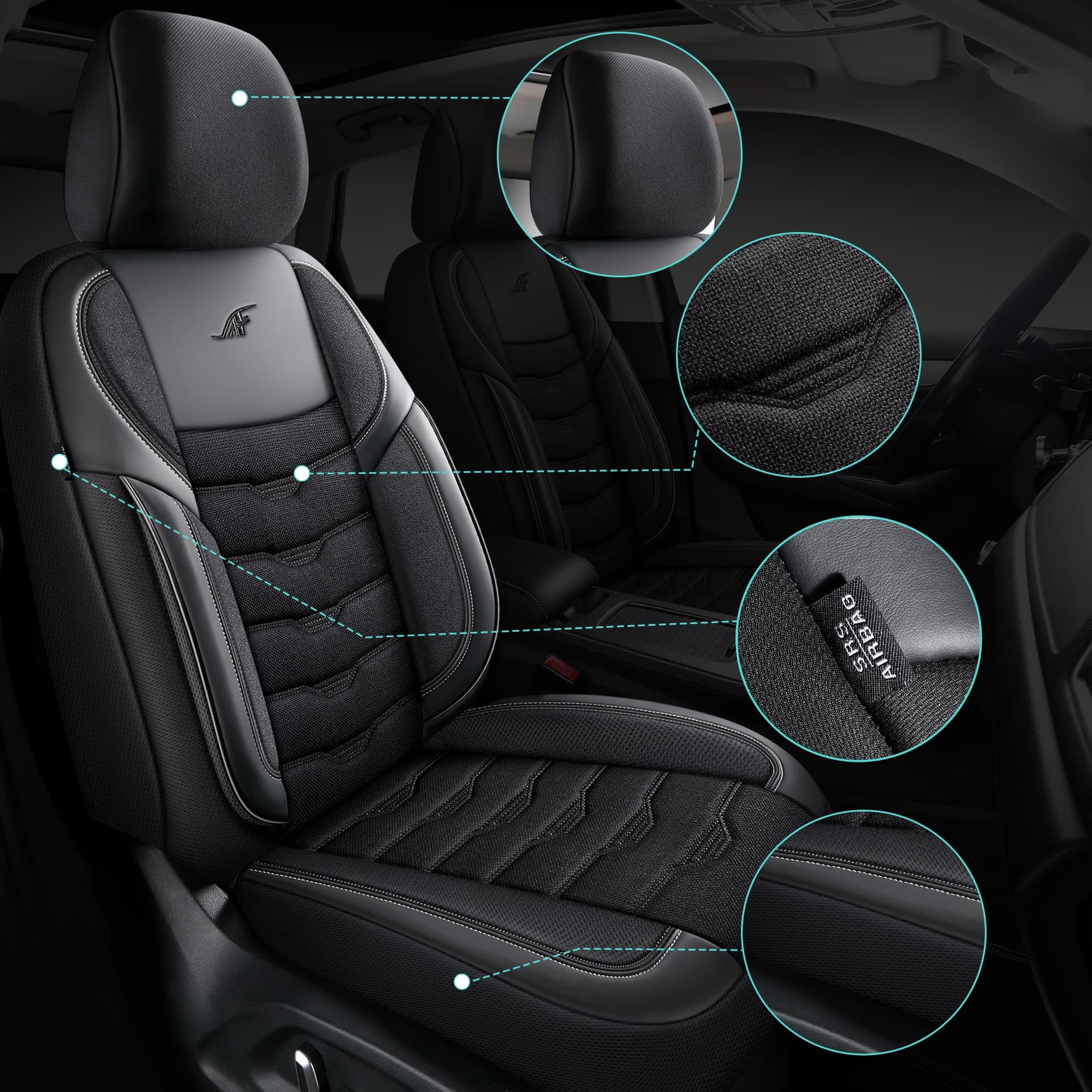 Car seat covers for Maserati Ghibli 3 | Complete set of front seats | AID Series 2