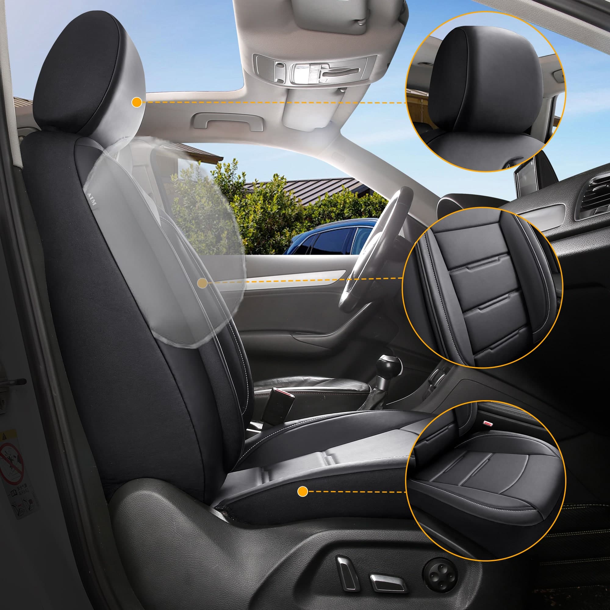 Car seat covers for Opel Ampera-e | Complete set of front seats | AIE Series 2