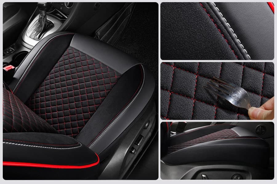 Car seat covers for Jeep Compass 1 in pasvorm | Complete set of front seats | AIS Series 2